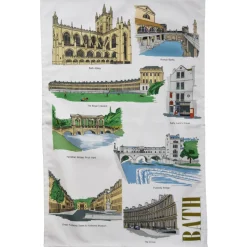 Bath Landmarks Tea Towel