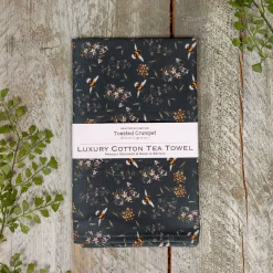 Bees & Honeysuckle Noir Tea Towel