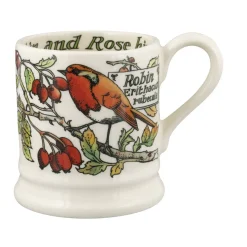 Birds In The Hedgerow Rosehip & Robin 1/2 Pint Mug