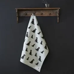 Black Labrador Tea Towel