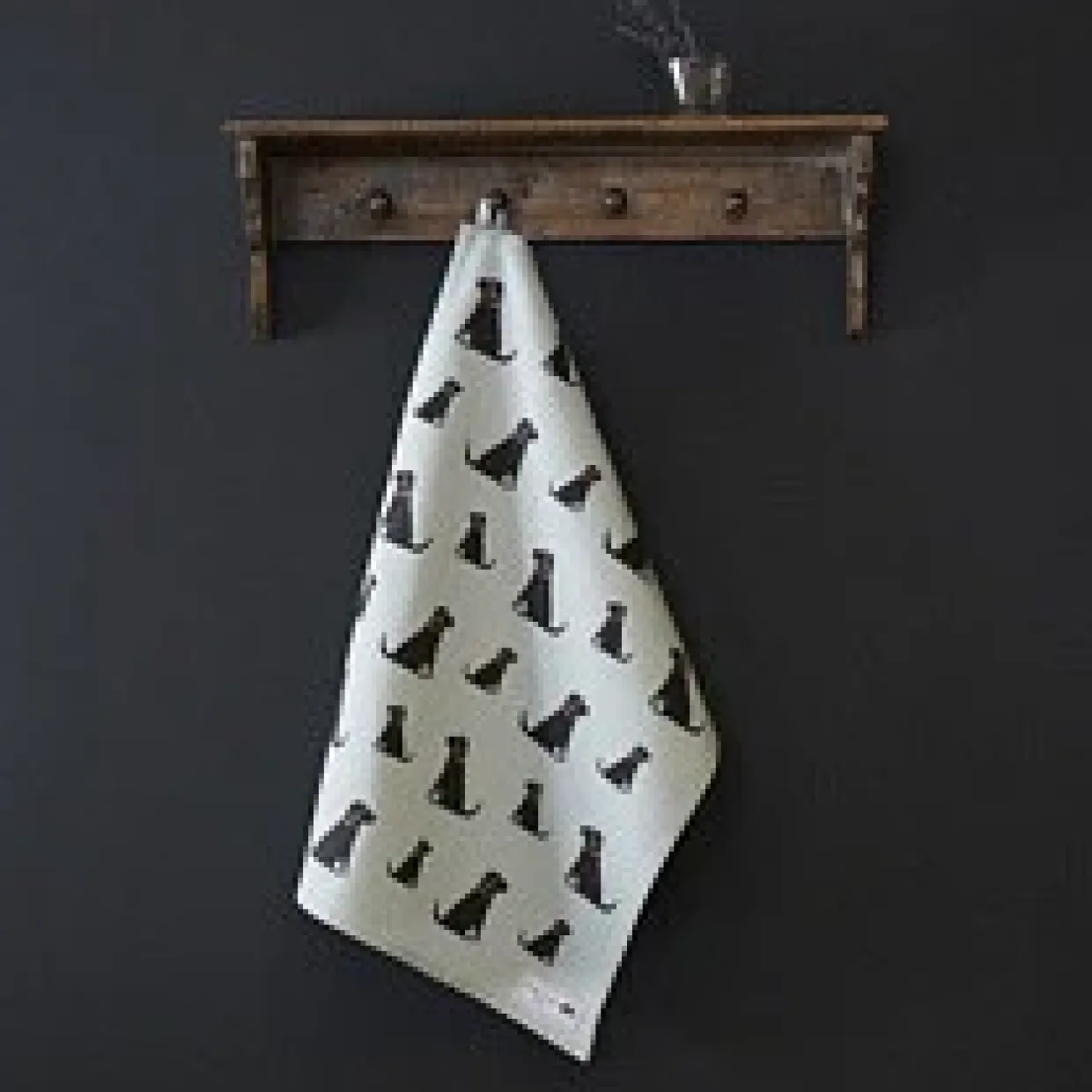 Black Labrador Tea Towel