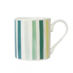 Bluebell Gray Market Stripe Celadon Bone China Mug