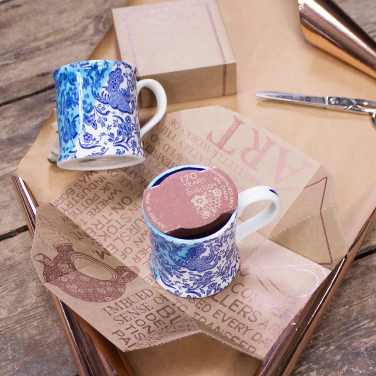 Blue Regal Peacock 170Th Anniversary Footed Mug