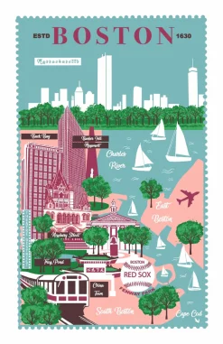 Boston Cotton Tea Towel