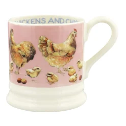 Bright New Morning Chickens And Chicks 1/2 Pint Mug