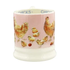 Bright New Morning Chickens And Chicks 1/2 Pint Mug