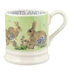 Bright New Morning Rabbits & Kits 1/2 Pint Mug