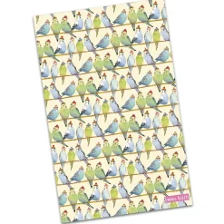 Budgies In Beanies Tea Towel