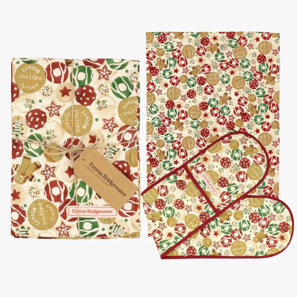 Christmas Biscuits Oven Glove & Tea Towel Set