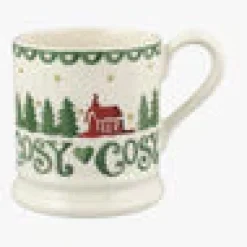 Christmas Cabin Set Of 2 Half Pint Mugs