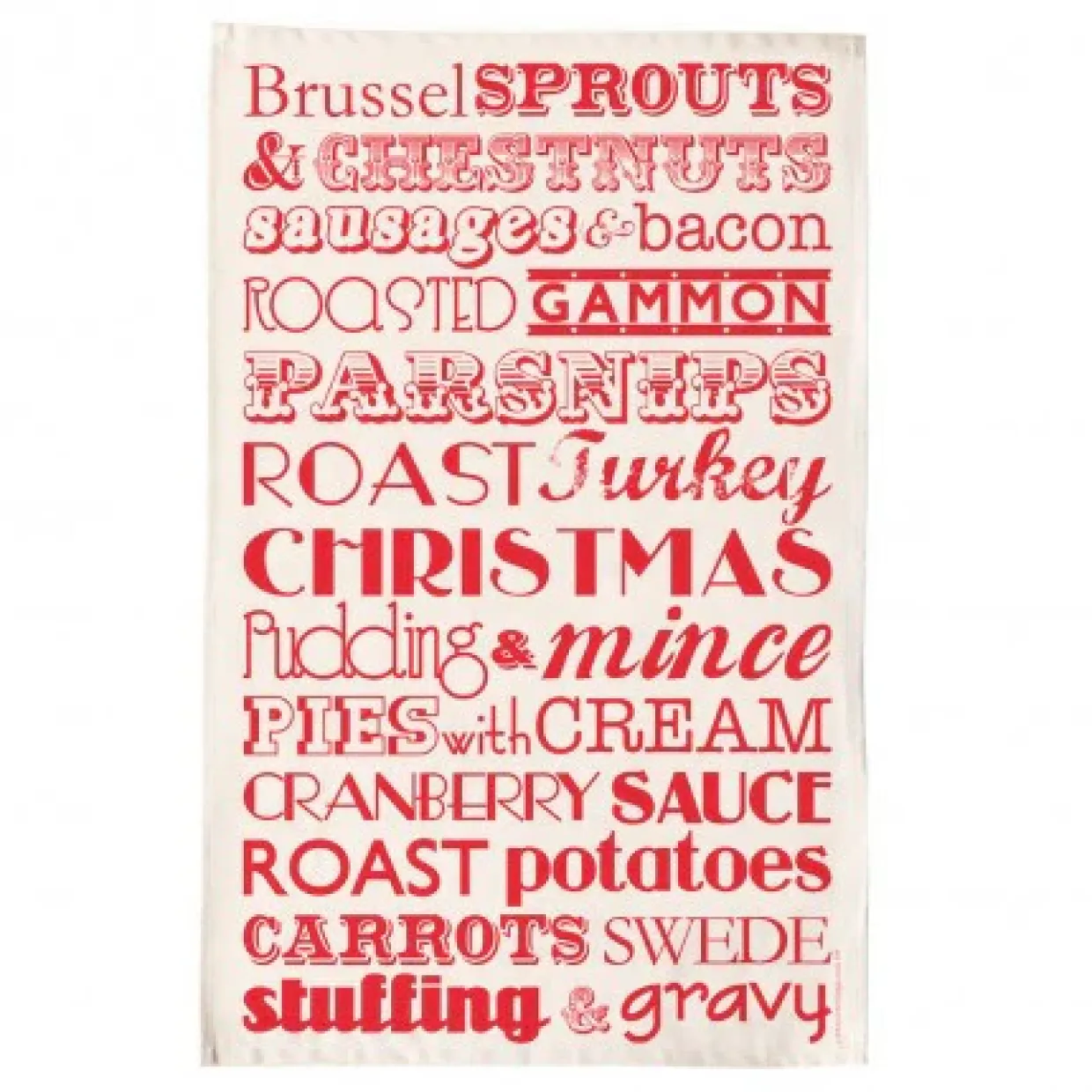 Christmas Dinner Tea Towel - Red