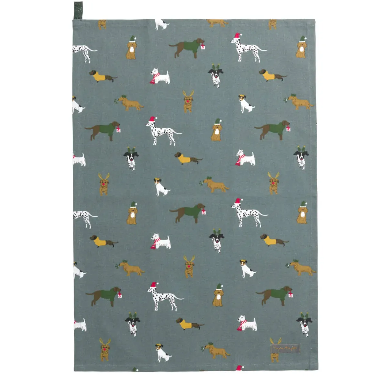 Christmas Dogs Set Of 2 Tea Towels