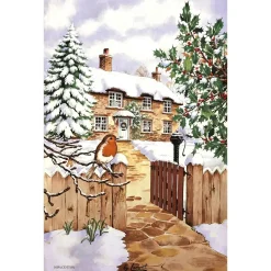Christmas House Cotton Tea Towel