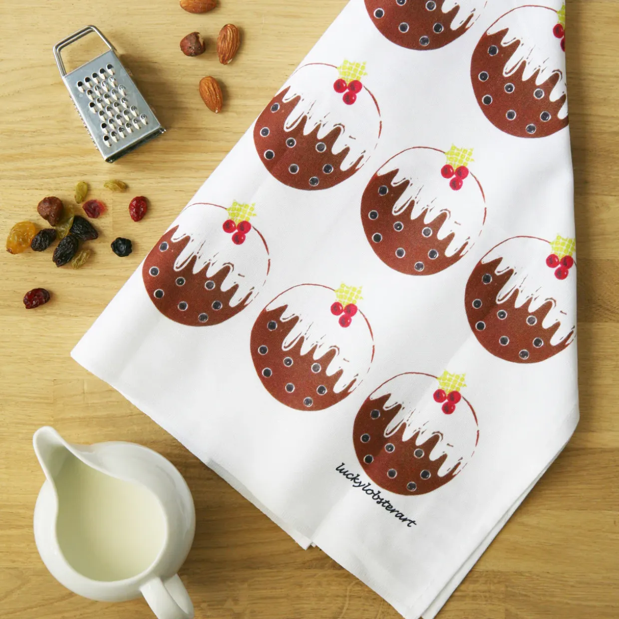 Christmas Pudding Tea Towel