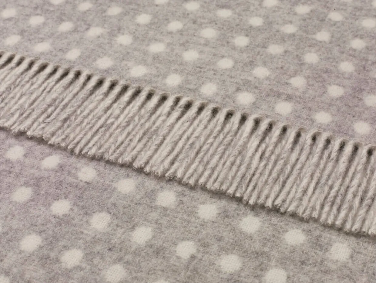 Classic Collection Spot Gray Merino Lambswool Throw Blanket