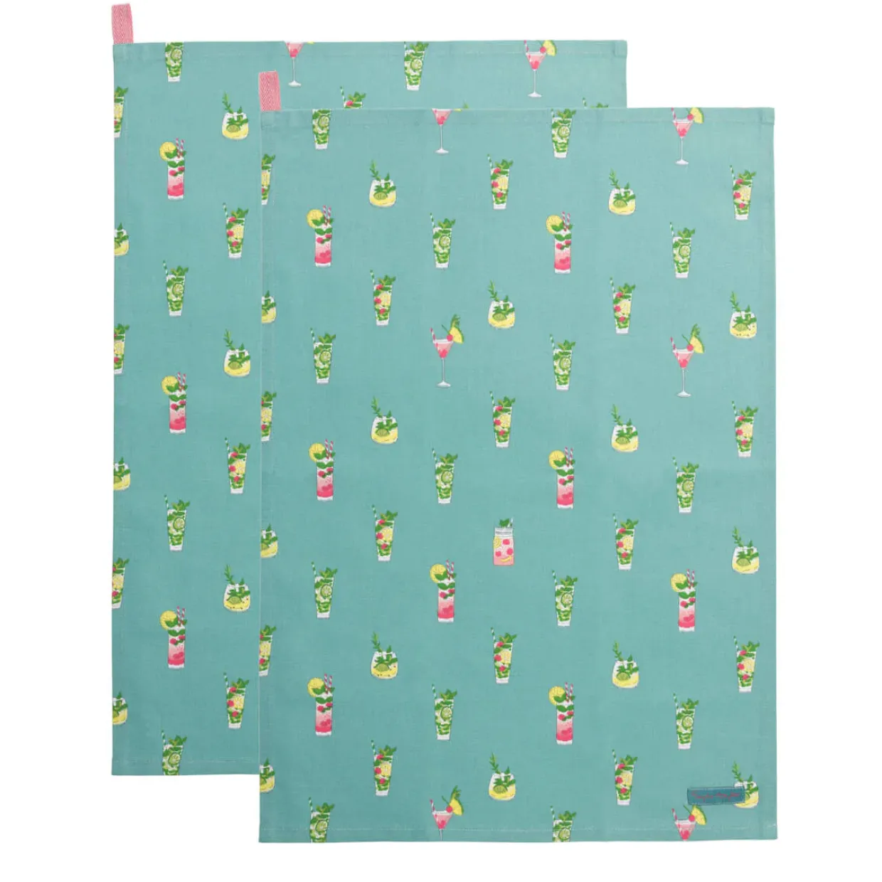 Cocktails Set Of 2 Tea Towels By Sophie Allport