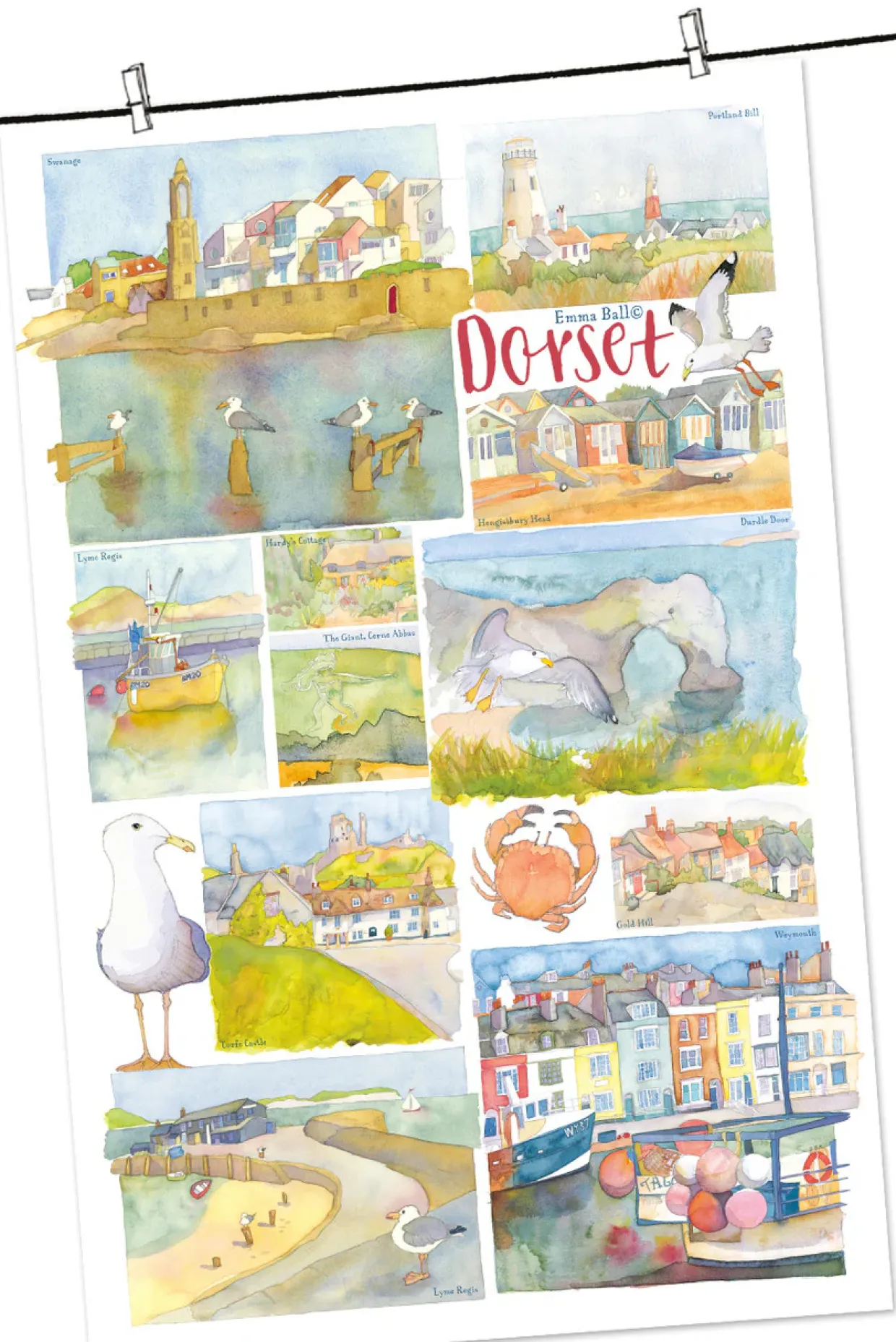 Dorset By Emma Ball Tea Towel