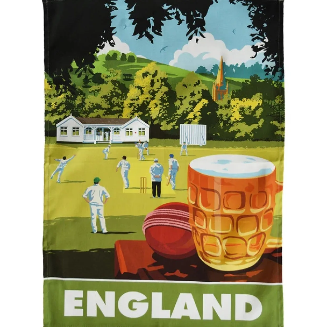 England Beer And Cricket Tea Towel