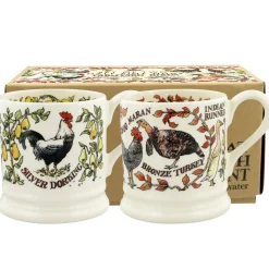 Farmyard Birds Set Of 2 1/2 Pint Mugs (Boxed)