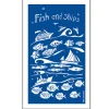 Fish And Ships 100% Cotton Tea Towel