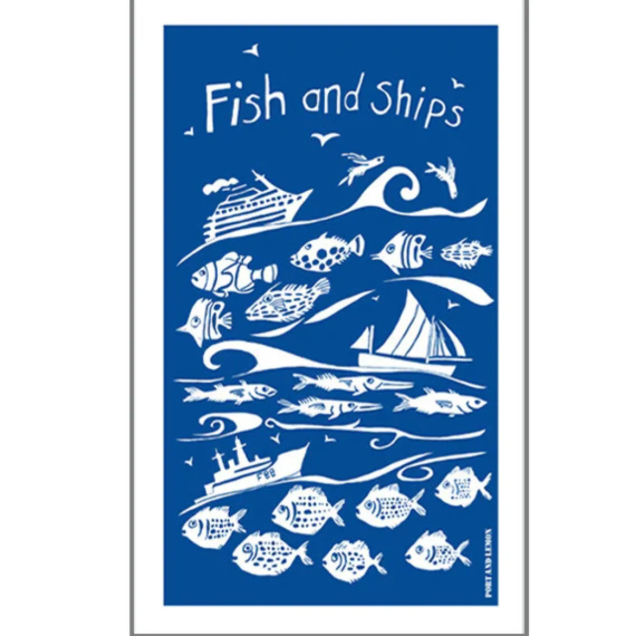 Fish And Ships 100% Cotton Tea Towel