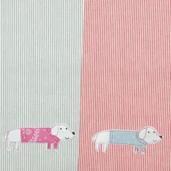 Frank The Dog Stripe Tea Towel - Set Of 2