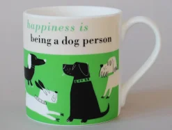 Happiness Dog Person Green Mug