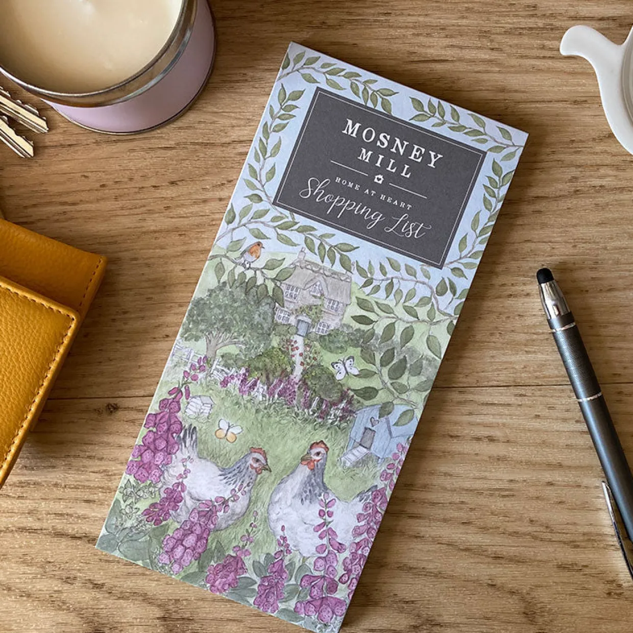 Hens In Foxgloves Shopping List Pad