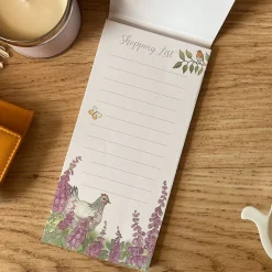 Hens In Foxgloves Shopping List Pad