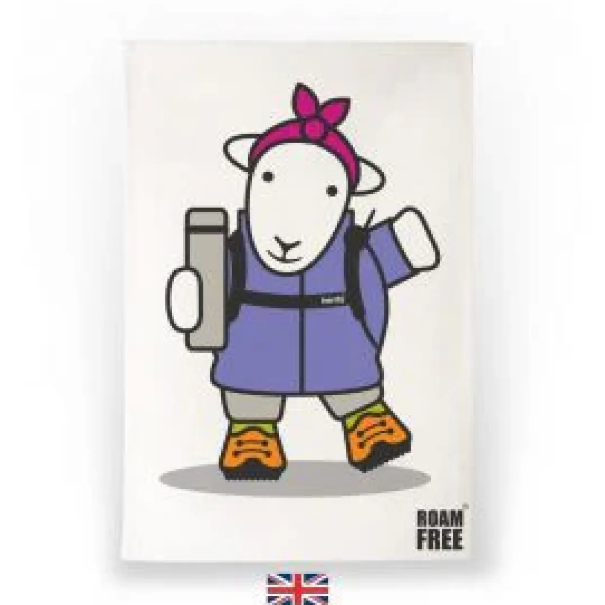 Herdy Roam Free Purple Tea Towel