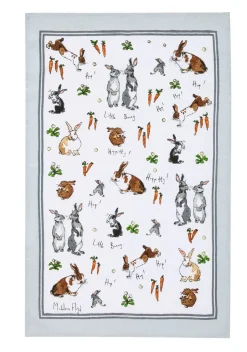 Hippity Hoppity Bunnies Cotton Tea Towel