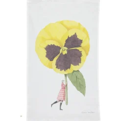 In Bloom Pansy Linen Union Tea Towel