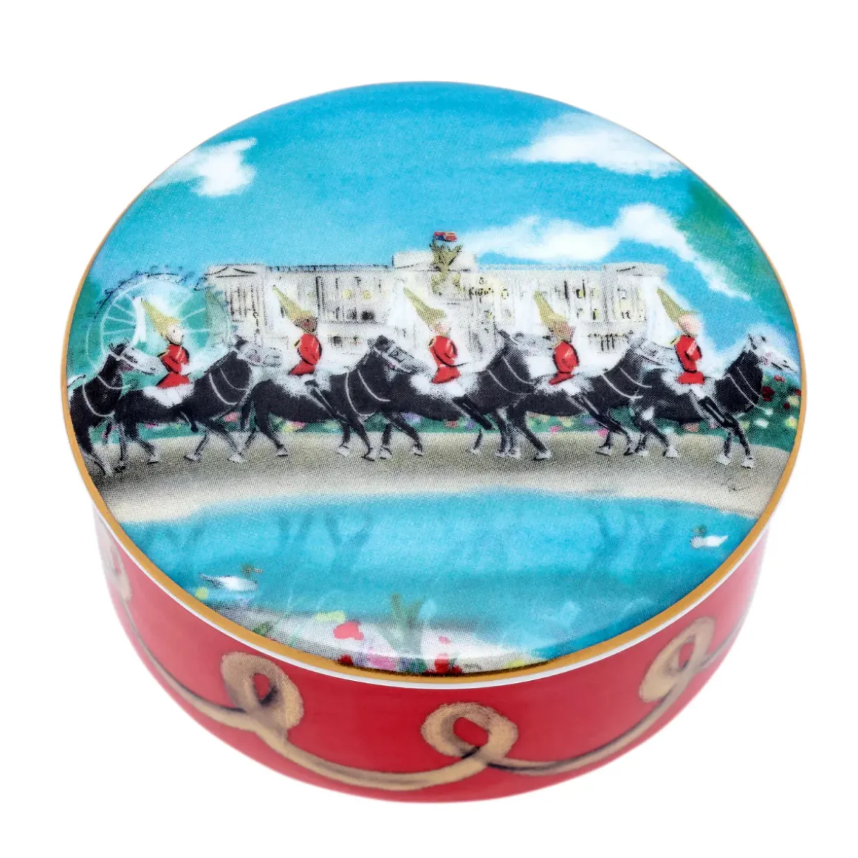 Life Guards On Parade Bone China Round Trinket Box