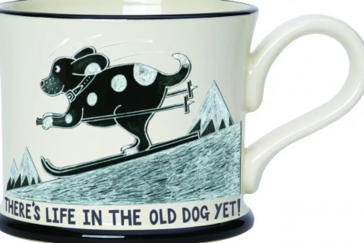 Life In The Old Dog Yet Mug By Moorland Pottery