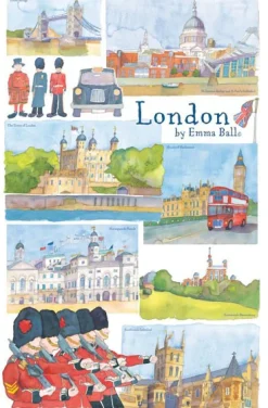 London By Emma Ball Tea Towel