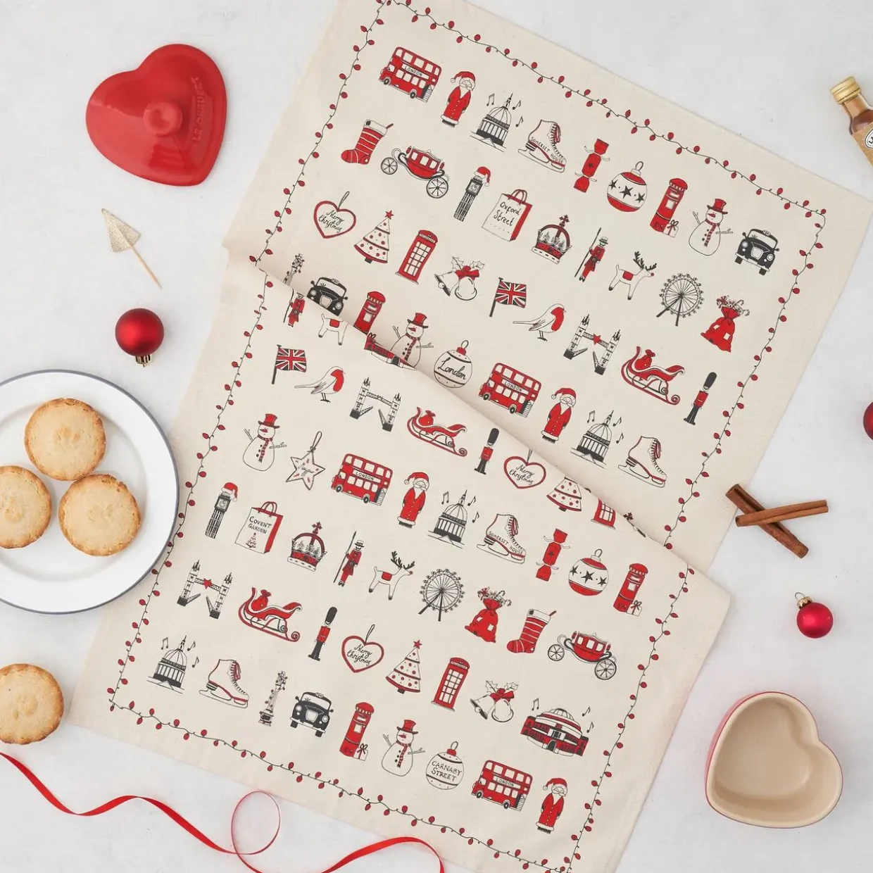 London Christmas Tea Towel