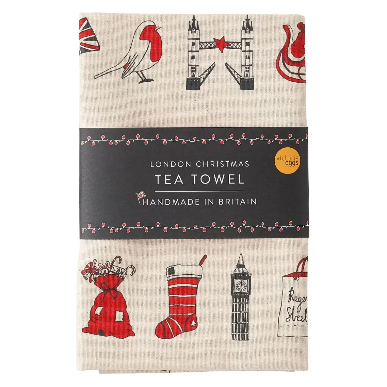 London Christmas Tea Towel