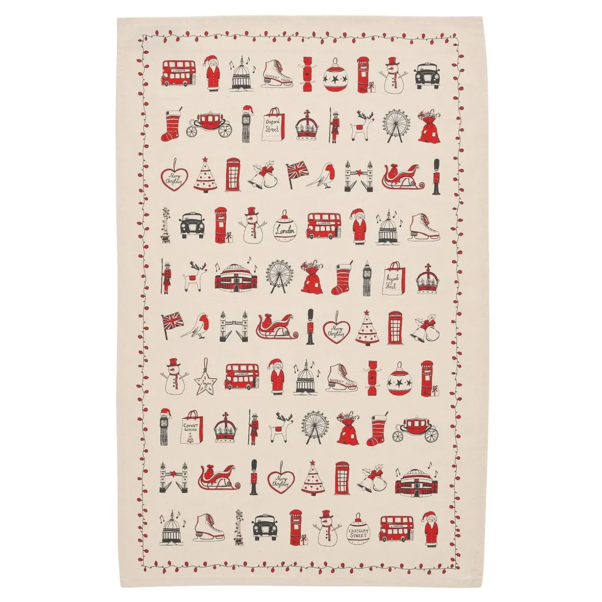 London Christmas Tea Towel