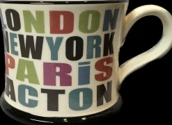 London, New York, Paris, Acton Mug By Moorland Pottery