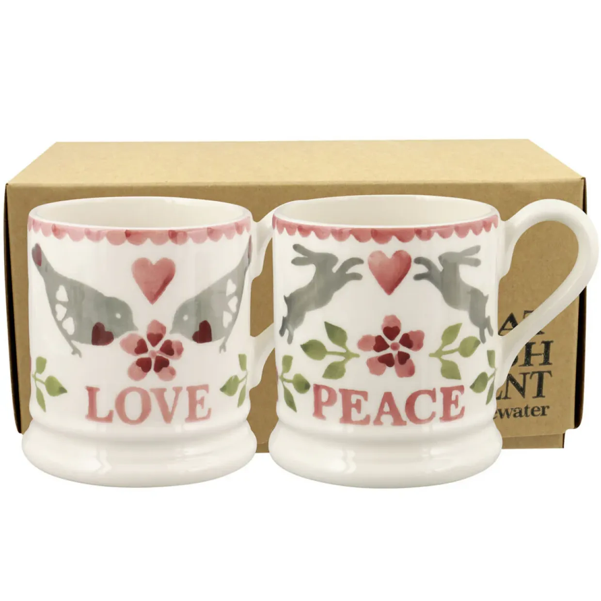 Lovebirds Set Of 2 1/2 Pint Mugs Boxed