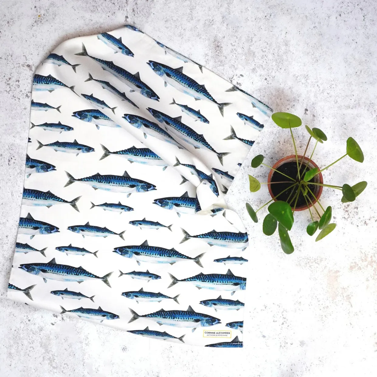Mackerel Tea Towel By Corinne Alexander