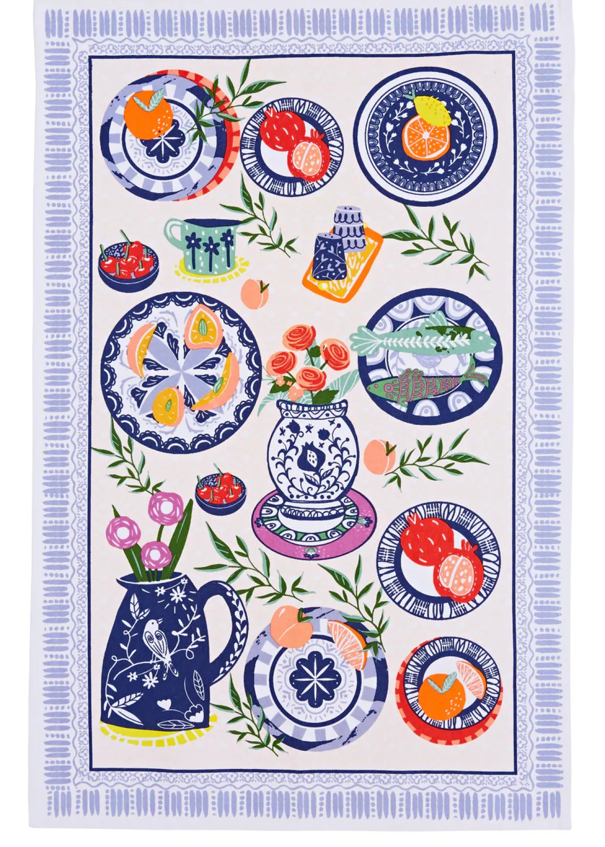 Mediterranean Plates Tea Towel