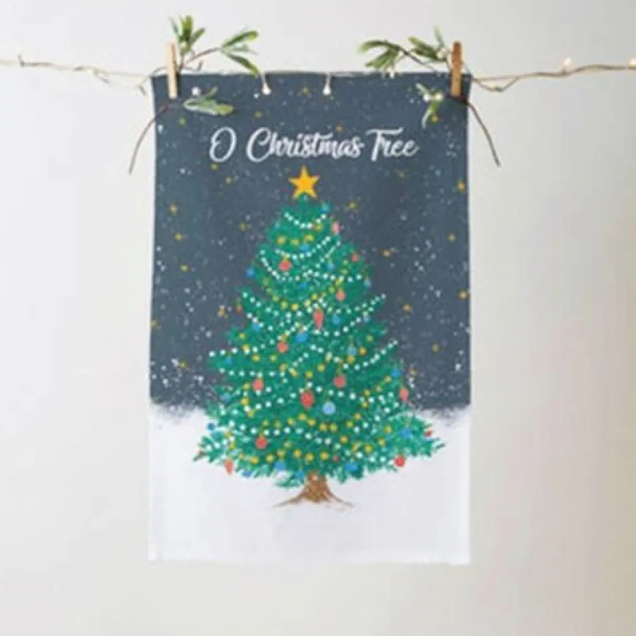 O Christmas Recycled Cotton Tea Towel
