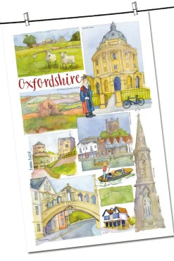 Oxfordshire By Emma Ball Tea Towel