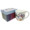 Puffins In A Long Scarf Bone China Mug (Boxed)