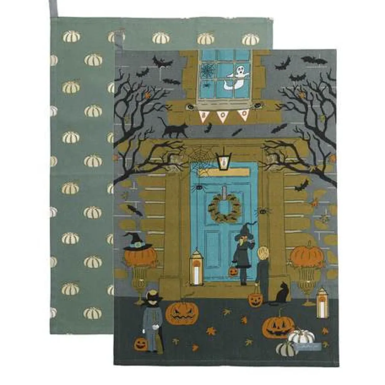 Pumpkin & Halloween Set Of 2 Tea Towels