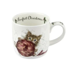 Purrfect Christmas Fine Bone China Mug & Coaster Set