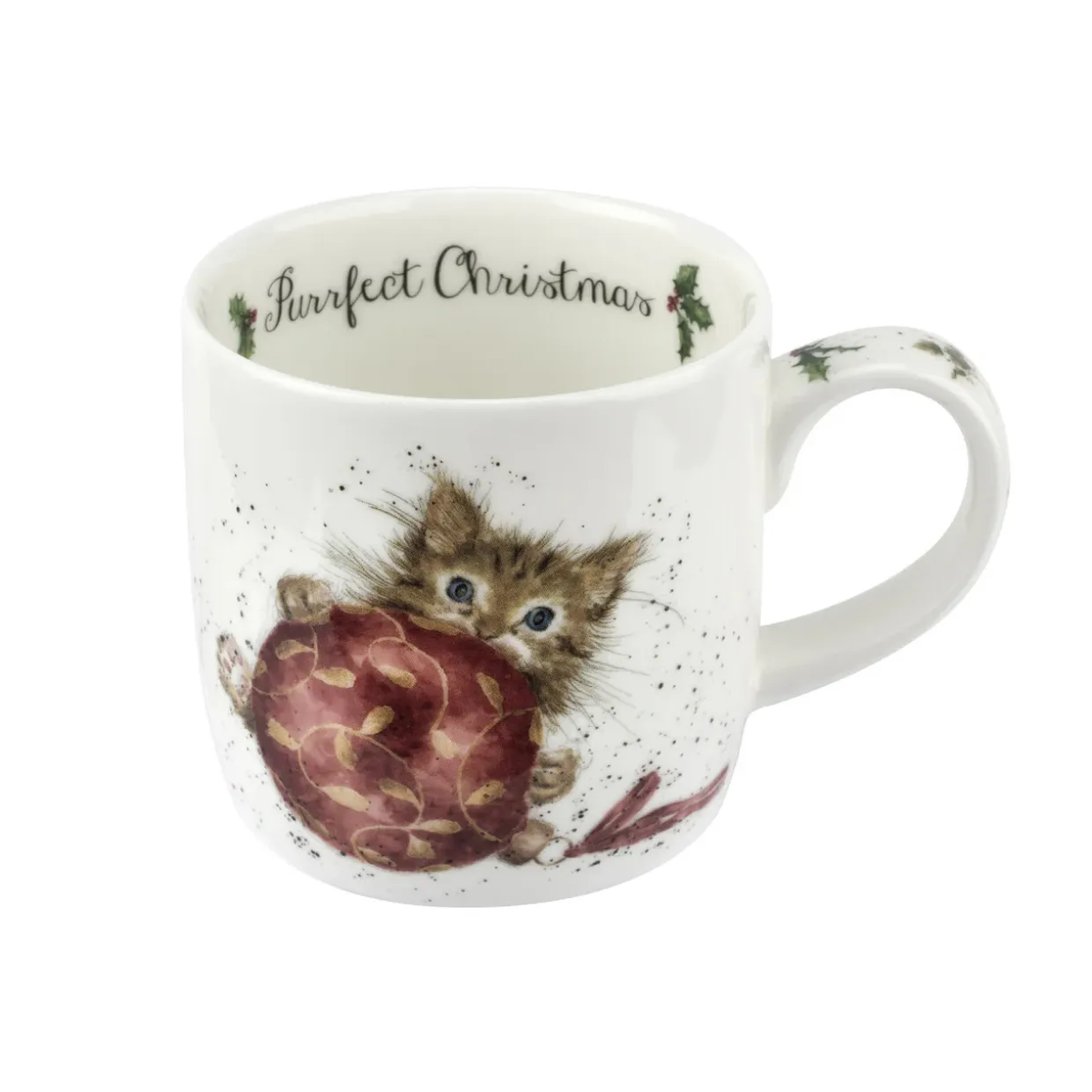 Purrfect Christmas Fine Bone China Mug & Coaster Set