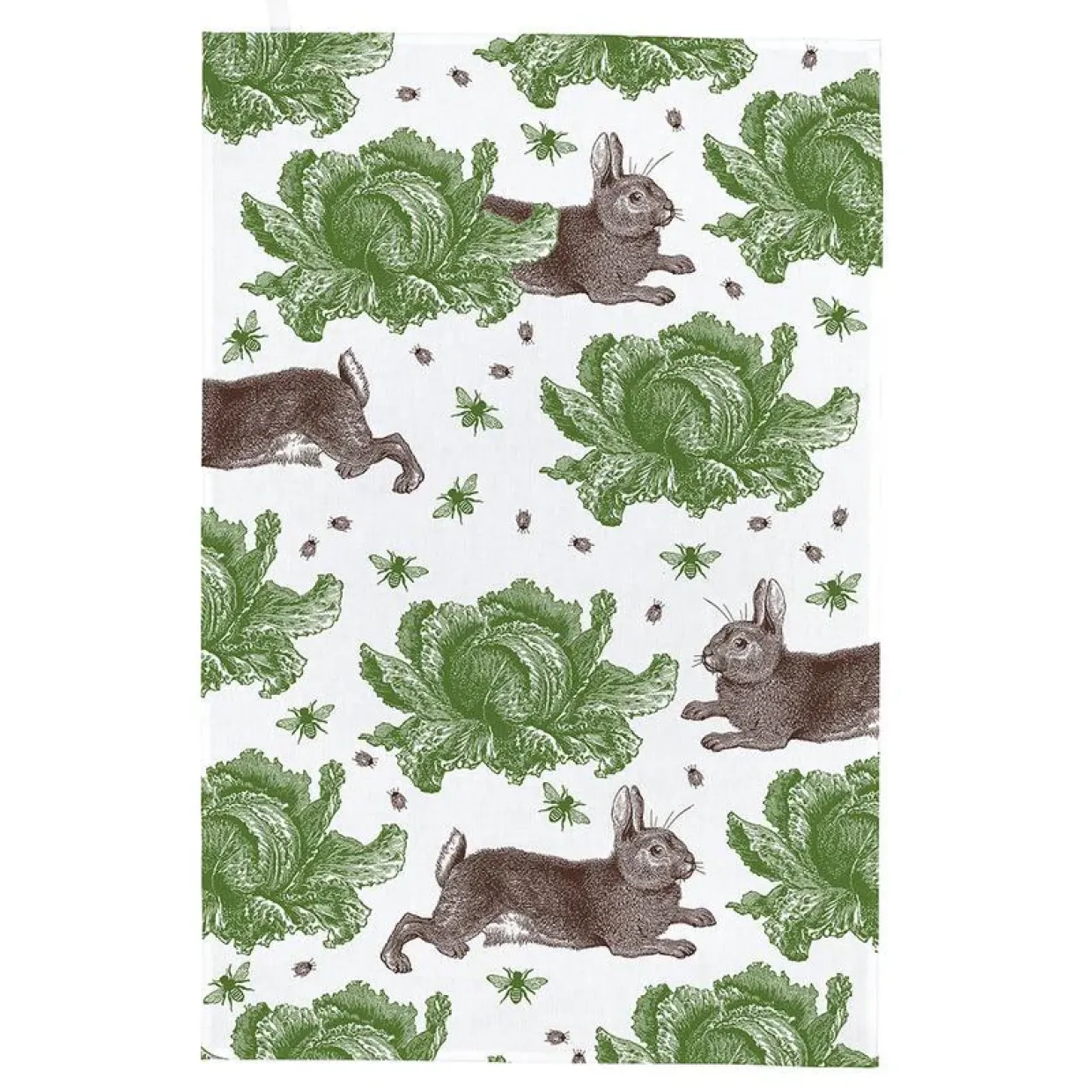 Rabbit & Cabbage Tea Towel