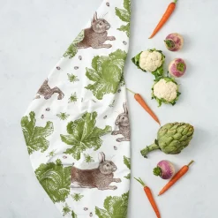 Rabbit & Cabbage Tea Towel